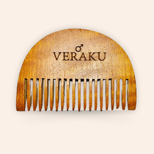 Neem Wood Beard Comb | Pocket Friendly | for Beard Detangling & Styling - Veraku