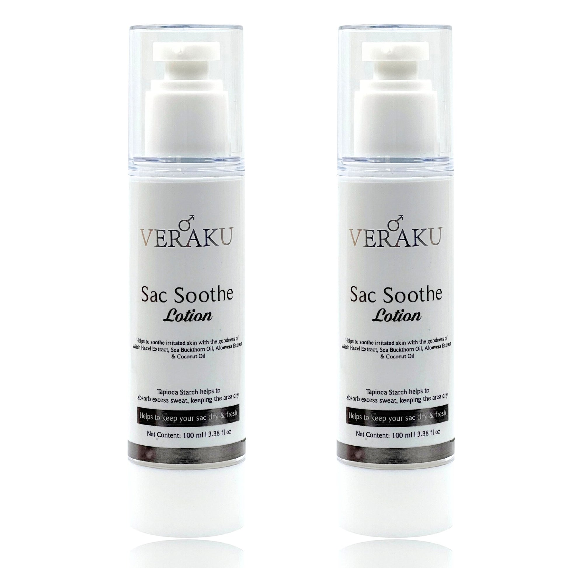 Sac Soothe Lotion | For Fresh & Dry Sac | Sweat & Odour Control | Talc free (100ml) - Veraku