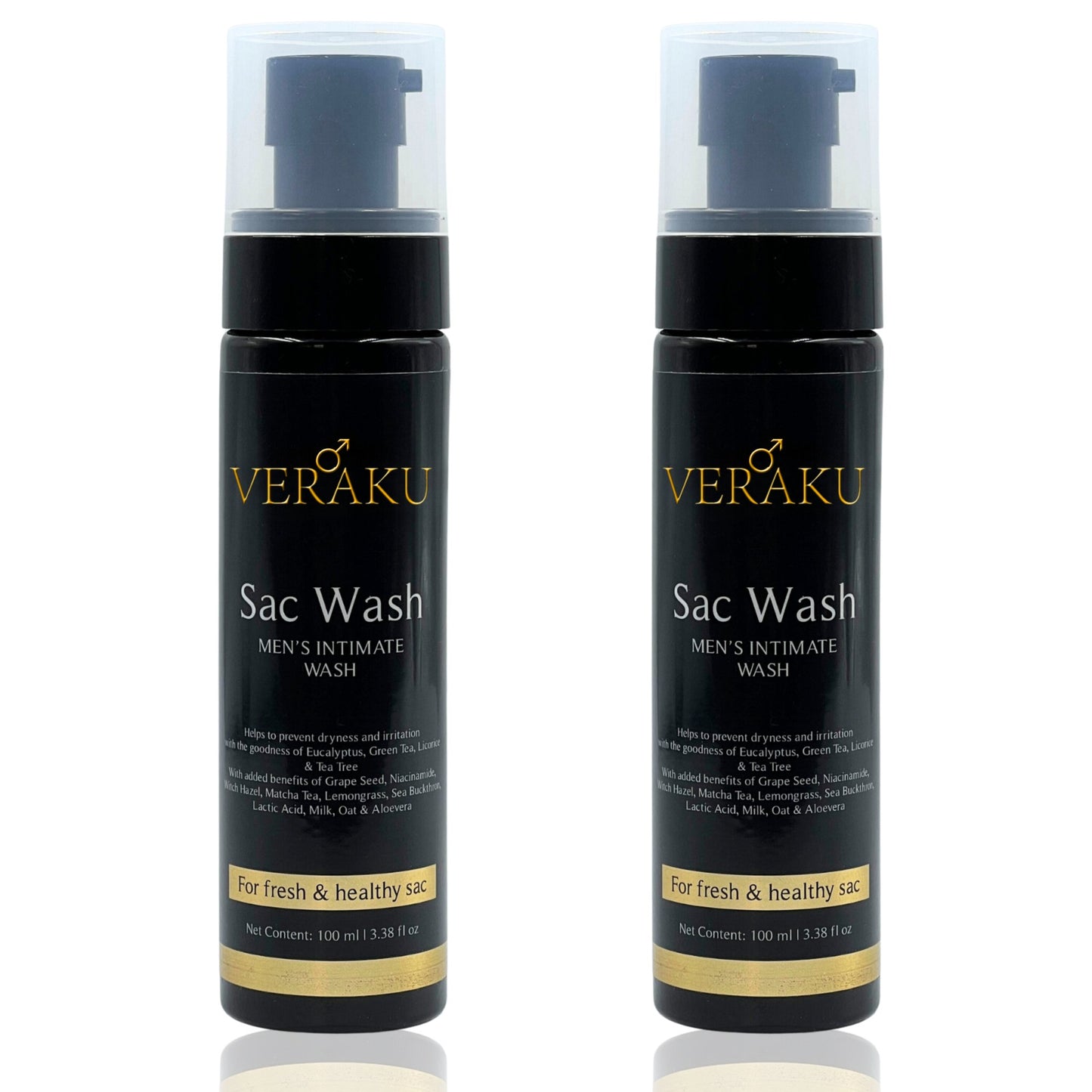 Sac Wash | Men's Intimate Wash | pH Balanced | Fresh & Dry Sac (100 ml) - Veraku