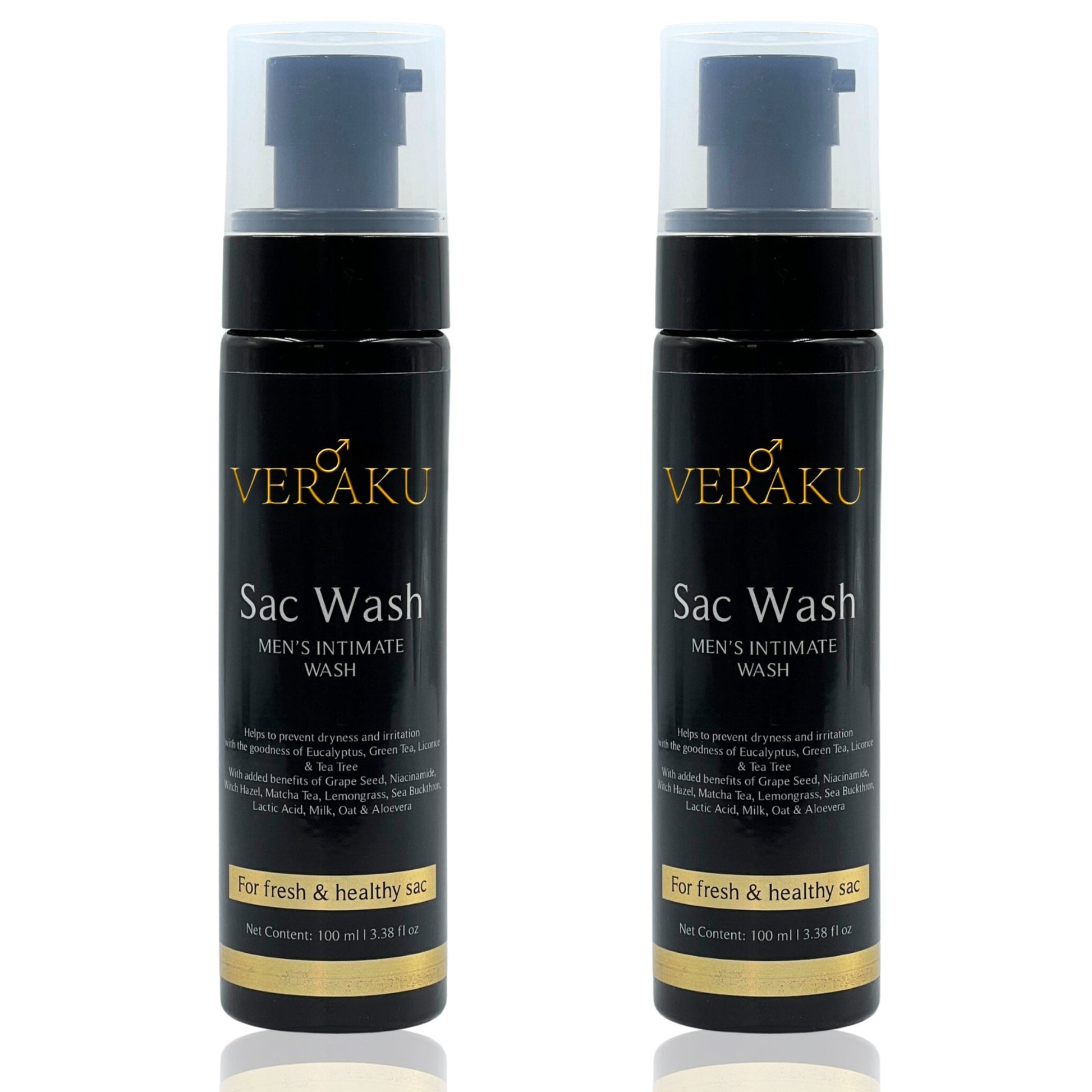 Sac Wash | Men's Intimate Wash | pH Balanced | Fresh & Dry Sac (100 ml) - Veraku