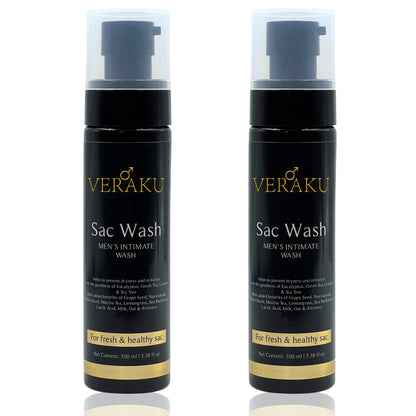 Sac Wash | Men's Intimate Wash | pH Balanced | Fresh & Dry Sac (100 ml) - Veraku